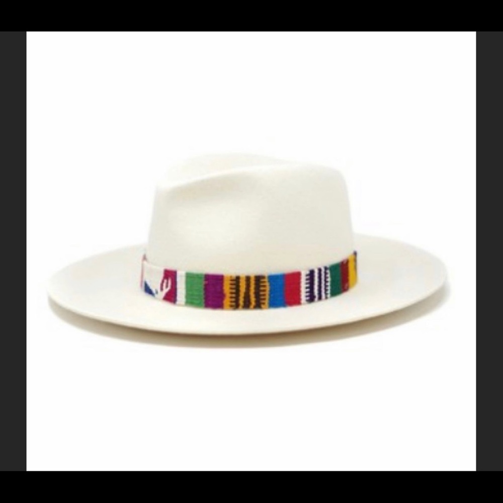 New!1 left Desert Ivory Hat Aztec Pattered Band